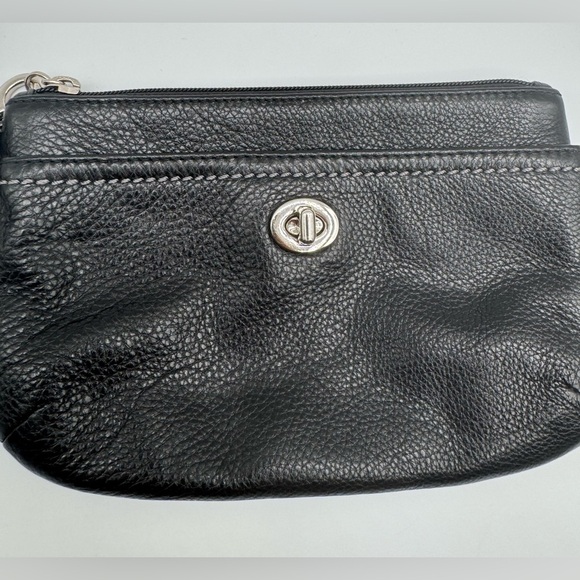 Coach Black Leather Turn lock Wristlet | Very Good Condition - Picture 5 of 13